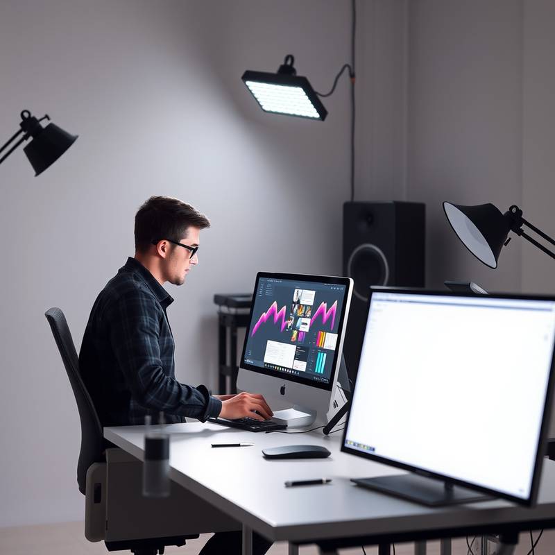 A graphic designer working on a computer, representing a graphic design course.