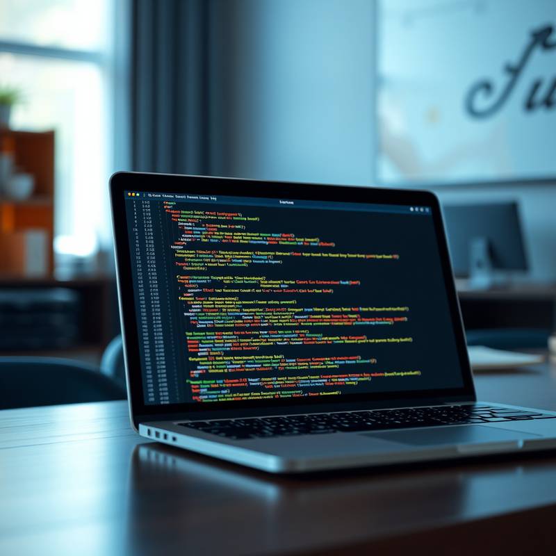 A laptop displaying code snippets, symbolizing a web development course.