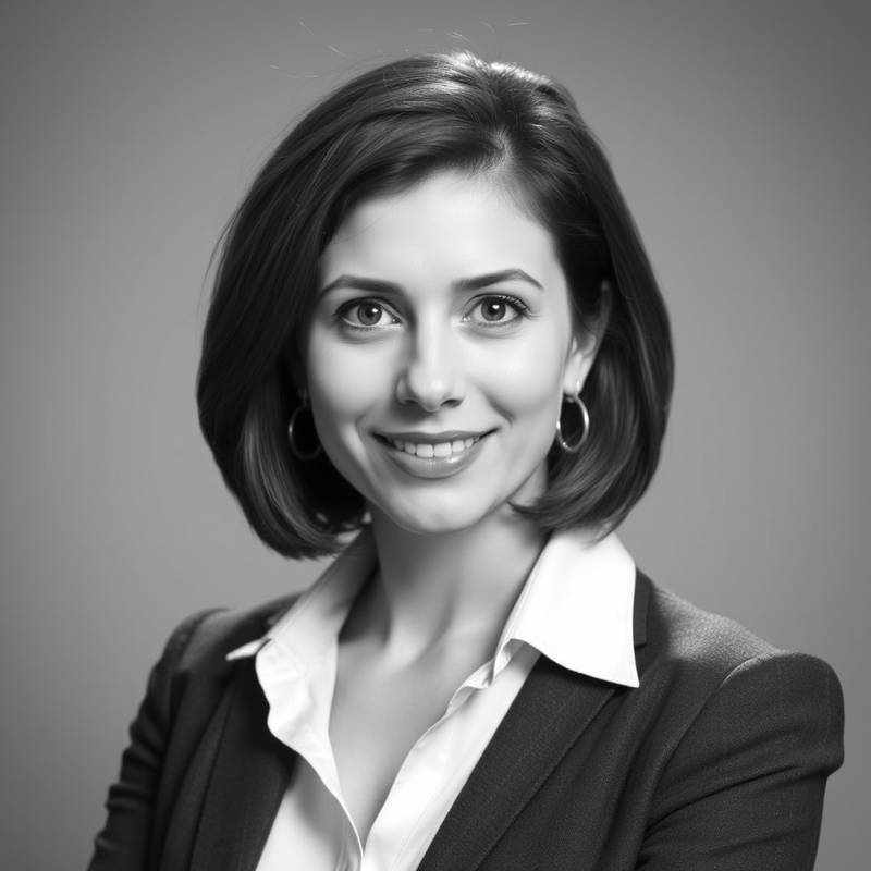 A professional headshot of Ms. Elena Smirnova, a Financial Analyst and Investment Expert