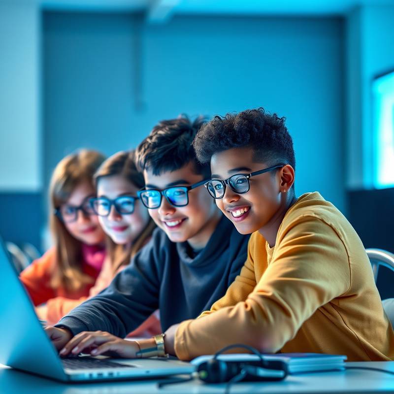Diverse students using assistive technology to access online learning materials, symbolizing accessibility in online education.